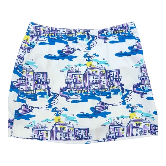 Lady Hagen Blue and Cream Mini Skort Size 8 - Picture 7 of 10